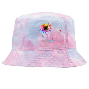 Autism Awareness Rainbow Sunflower Tie-Dyed Bucket Hat