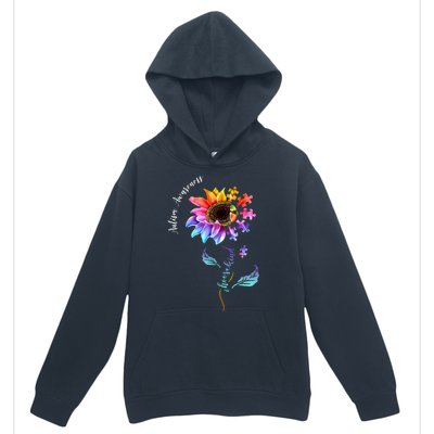 Autism Awareness Rainbow Sunflower Urban Pullover Hoodie