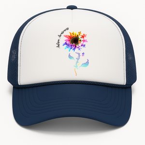 Autism Awareness Rainbow Sunflower Trucker Hat