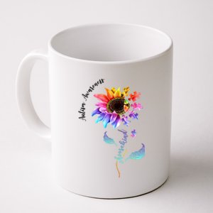 Autism Awareness Rainbow Sunflower Coffee Mug