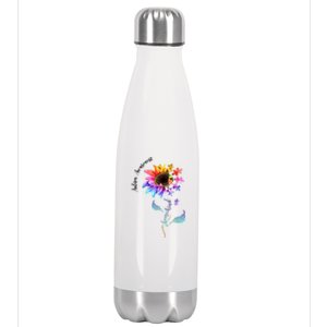 Autism Awareness Rainbow Sunflower Stainless Steel Insulated Water Bottle