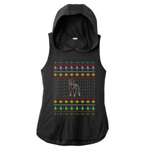 An Awesome Rottweiler Ugly Christmas Design Funny Gift Ladies PosiCharge Tri-Blend Wicking Draft Hoodie Tank