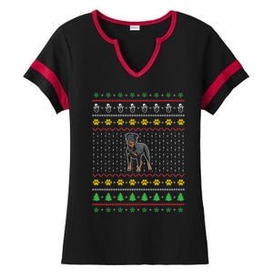 An Awesome Rottweiler Ugly Christmas Design Funny Gift Ladies Halftime Notch Neck Tee