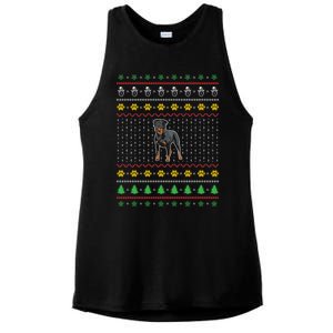 An Awesome Rottweiler Ugly Christmas Design Funny Gift Ladies PosiCharge Tri-Blend Wicking Tank