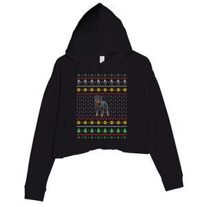 An Awesome Rottweiler Ugly Christmas Design Funny Gift Crop Fleece Hoodie