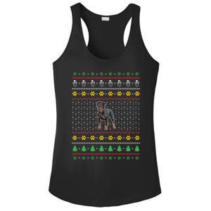 An Awesome Rottweiler Ugly Christmas Design Funny Gift Ladies PosiCharge Competitor Racerback Tank