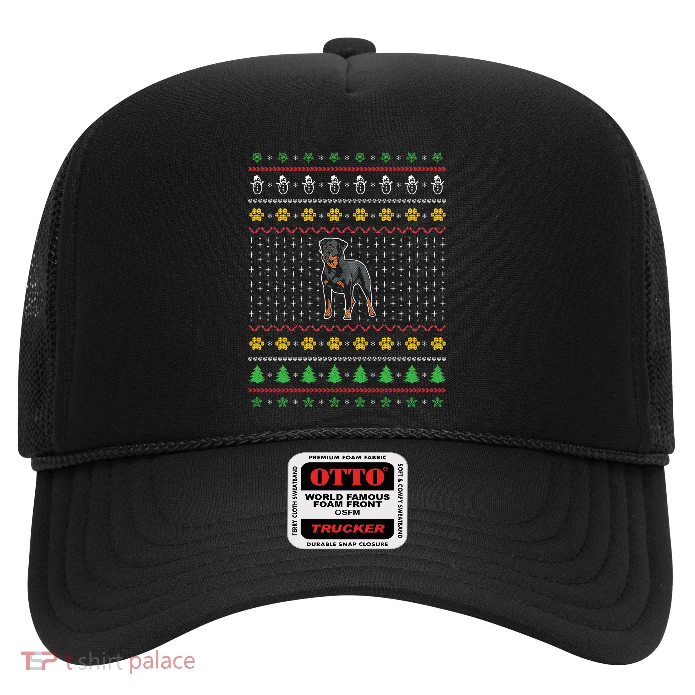 An Awesome Rottweiler Ugly Christmas Design Funny Gift Trucker Hat