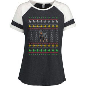 An Awesome Rottweiler Ugly Christmas Design Funny Gift Enza Ladies Jersey Colorblock Tee