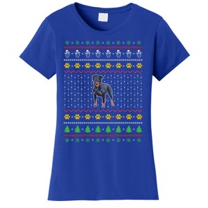 An Awesome Rottweiler Ugly Christmas Design Funny Gift Women's T-Shirt