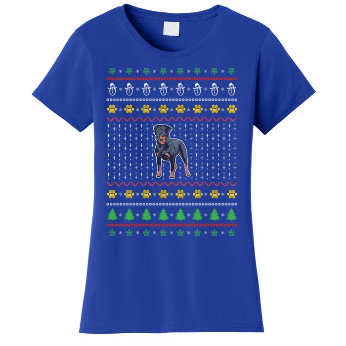 An Awesome Rottweiler Ugly Christmas Design Funny Gift Women's T-Shirt