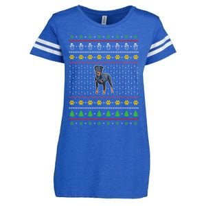 An Awesome Rottweiler Ugly Christmas Design Funny Gift Enza Ladies Jersey Football T-Shirt