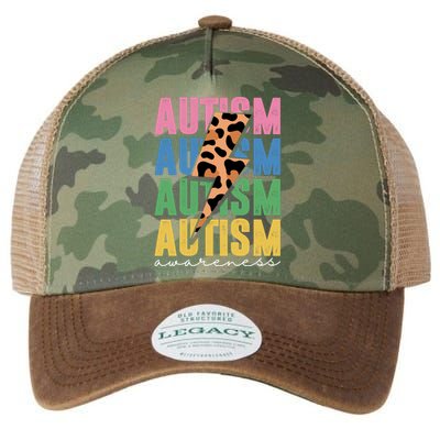 Autism Awareness Retro Cheetah Legacy Tie Dye Trucker Hat