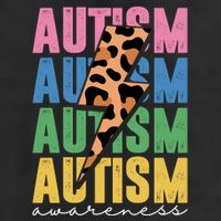 Autism Awareness Retro Cheetah 7 Panel Mesh Trucker Snapback Hat