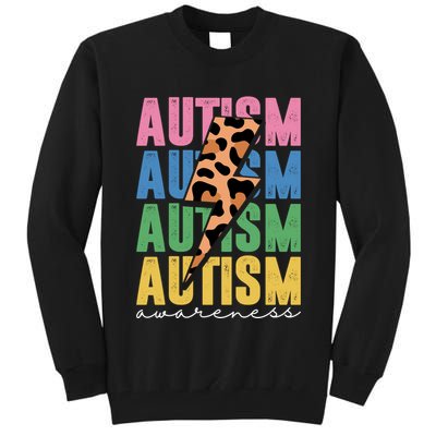 Autism Awareness Retro Cheetah Tall Sweatshirt