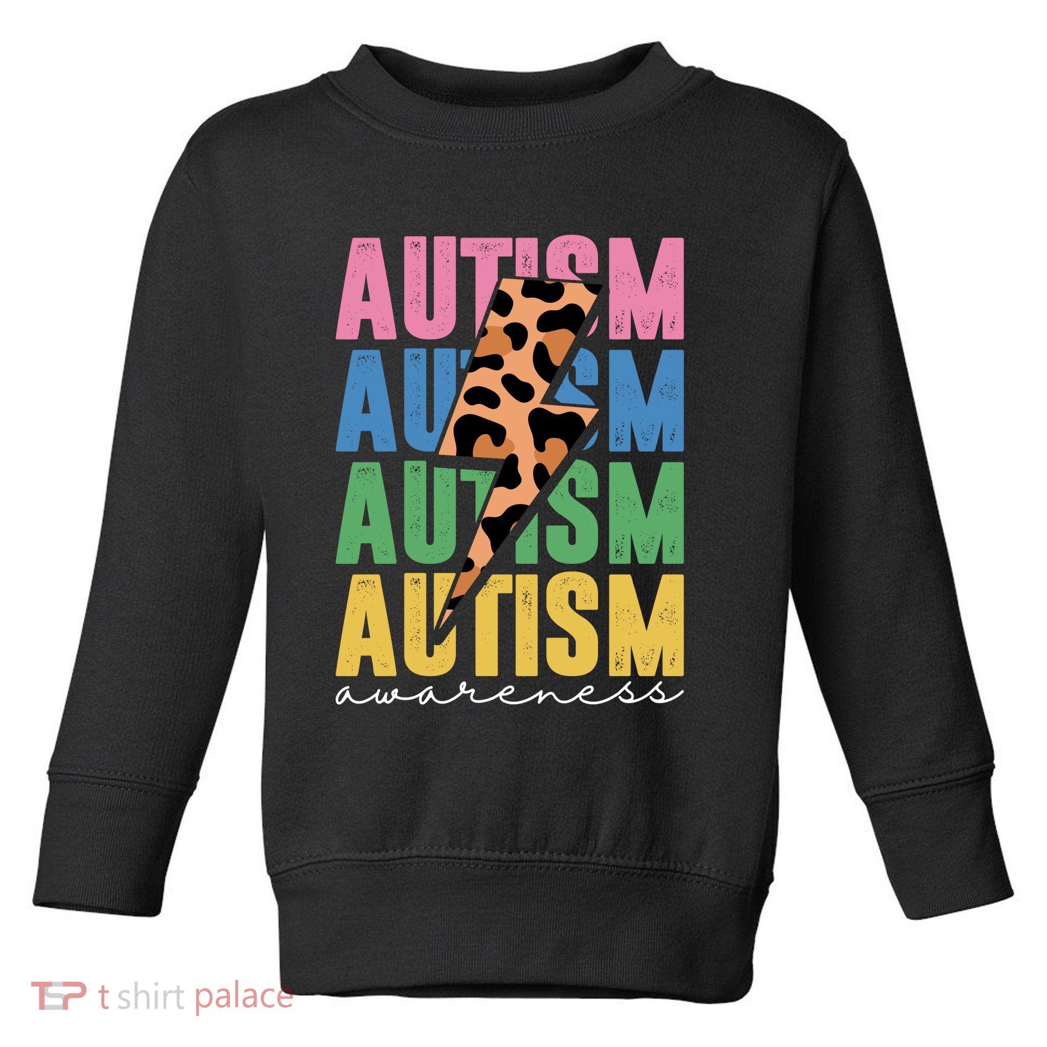 Autism Awareness Retro Cheetah Toddler Sweatshirt
