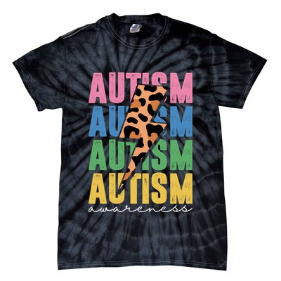 Autism Awareness Retro Cheetah Tie-Dye T-Shirt
