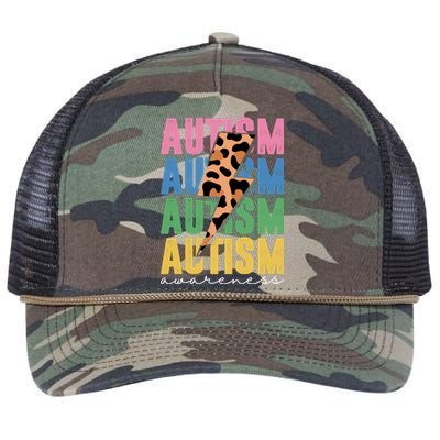 Autism Awareness Retro Cheetah Retro Rope Trucker Hat Cap