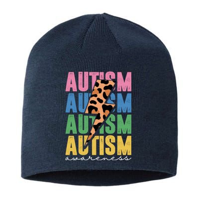 Autism Awareness Retro Cheetah Sustainable Beanie