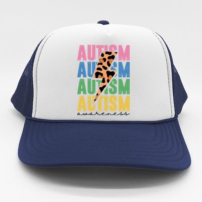 Autism Awareness Retro Cheetah Trucker Hat