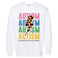 Autism Awareness Retro Cheetah Garment-Dyed Sweatshirt