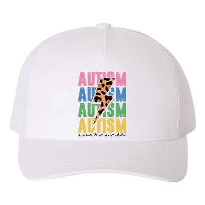 Autism Awareness Retro Cheetah Yupoong Adult 5-Panel Trucker Hat