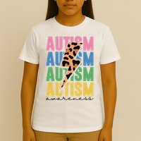Autism Awareness Retro Cheetah T-Shirt