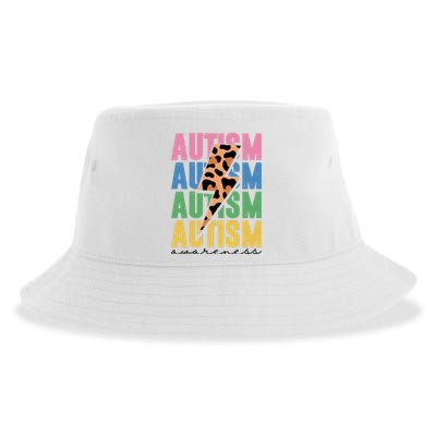 Autism Awareness Retro Cheetah Sustainable Bucket Hat