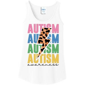 Autism Awareness Retro Cheetah Ladies Essential Tank