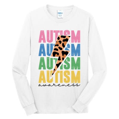 Autism Awareness Retro Cheetah Tall Long Sleeve T-Shirt