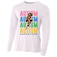 Autism Awareness Retro Cheetah Cooling Performance Long Sleeve Crew