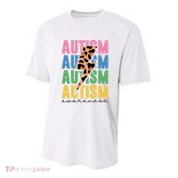 Autism Awareness Retro Cheetah Youth Performance Sprint T-Shirt