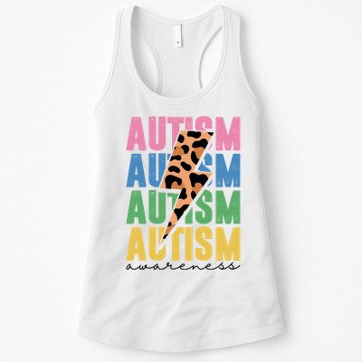 Autism Awareness Retro Cheetah Womens Tank Top