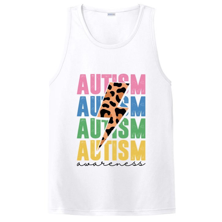 Autism Awareness Retro Cheetah PosiCharge Competitor Tank