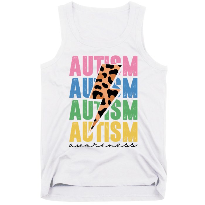 Autism Awareness Retro Cheetah Tank Top