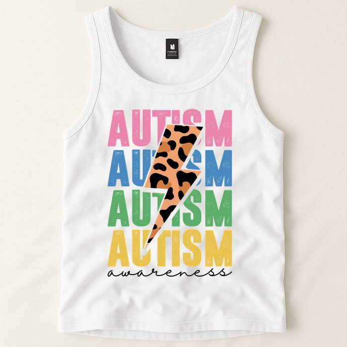 Autism Awareness Retro Cheetah Tank Top