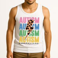 Autism Awareness Retro Cheetah Tank Top