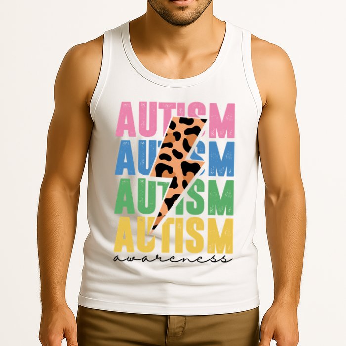 Autism Awareness Retro Cheetah Tank Top