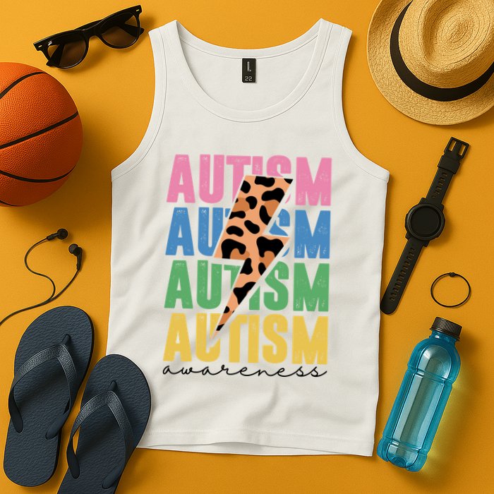 Autism Awareness Retro Cheetah Tank Top
