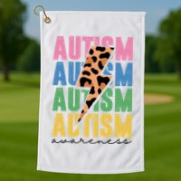 Autism Awareness Retro Cheetah Golf Towel