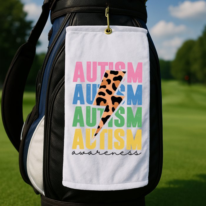 Autism Awareness Retro Cheetah Golf Towel