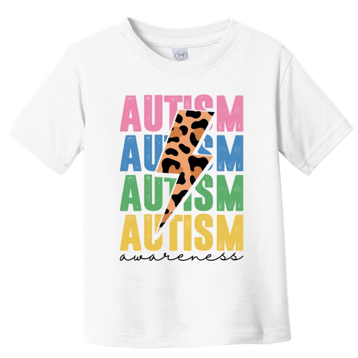 Autism Awareness Retro Cheetah Toddler T-Shirt