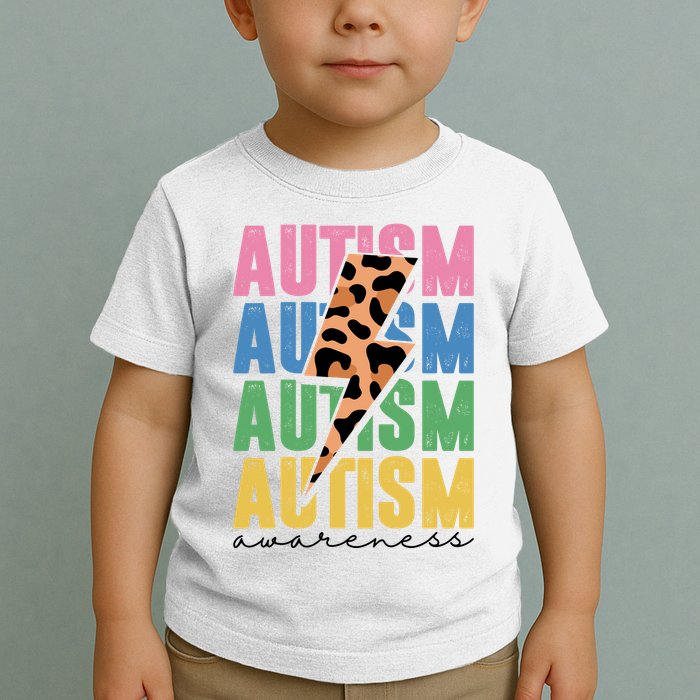 Autism Awareness Retro Cheetah Toddler T-Shirt