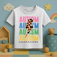 Autism Awareness Retro Cheetah Toddler T-Shirt