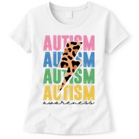 Autism Awareness Retro Cheetah Womens T-Shirt