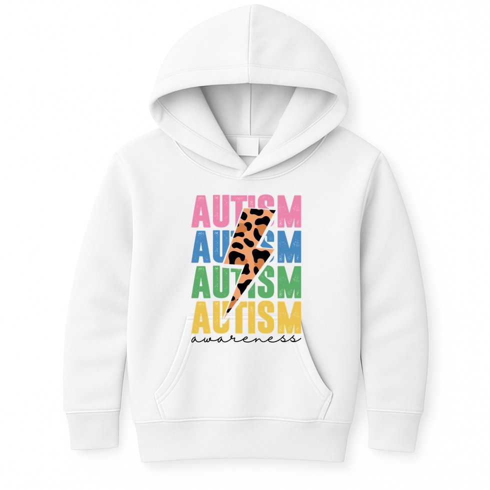Autism Awareness Retro Cheetah Kids Hoodie