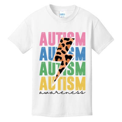 Autism Awareness Retro Cheetah Kids T-Shirt