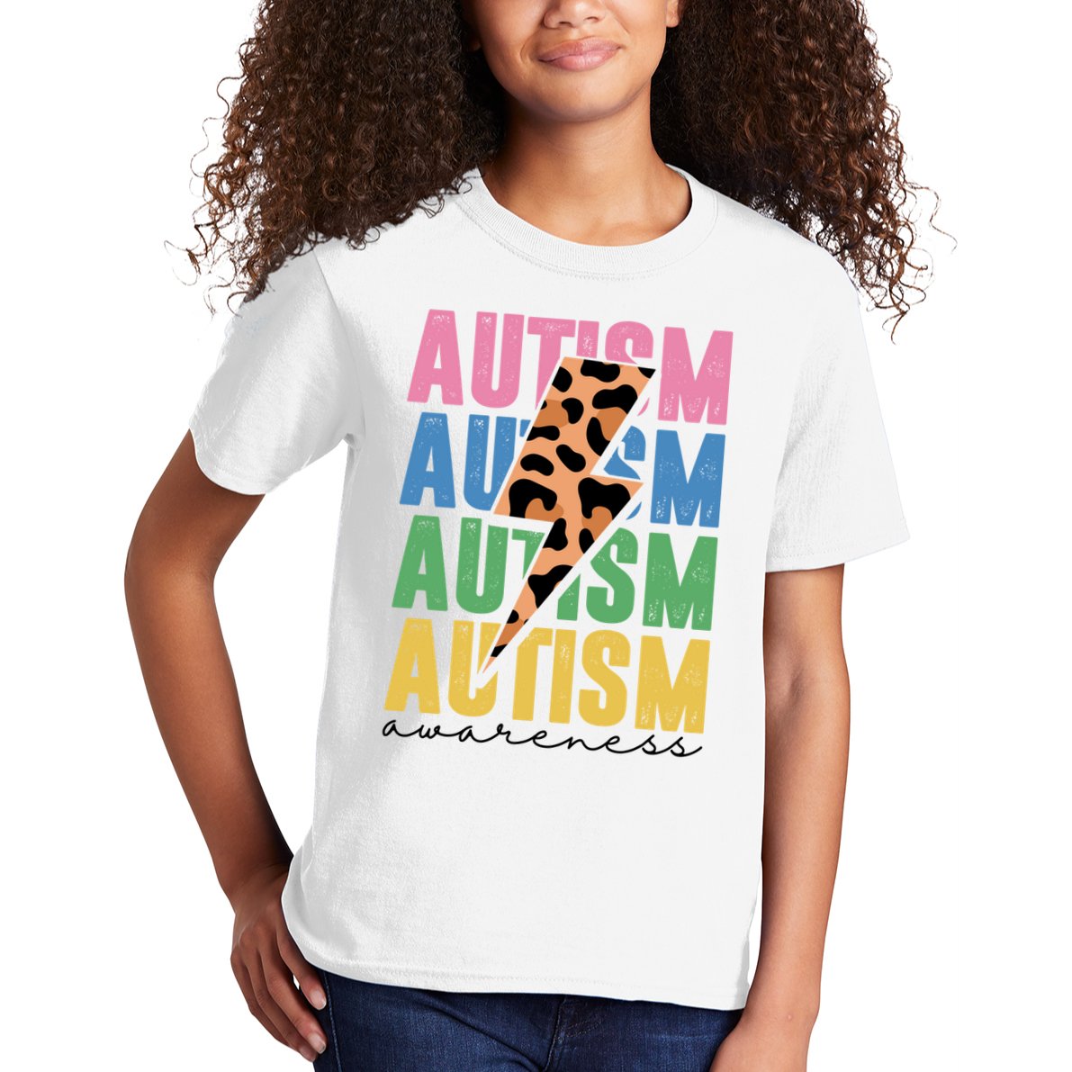 Autism Awareness Retro Cheetah Kids T-Shirt