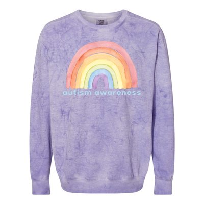 Autism Awareness Rainbow Colorblast Crewneck Sweatshirt