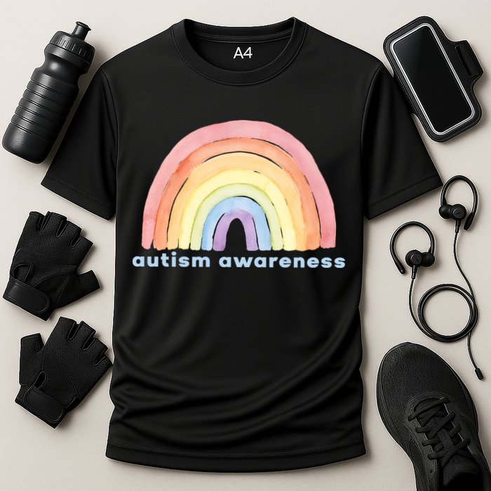 Autism Awareness Rainbow Cooling Performance Crew T-Shirt