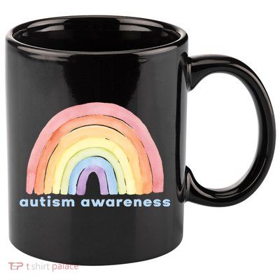 Autism Awareness Rainbow 11oz C Handle Ceramic Mug